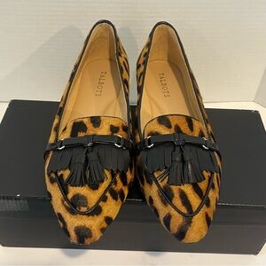 Talbots Leopard Print Loafers with Black Tassels NIB